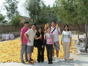 2010年7月，课题组成员在江苏农户家丰收的庄稼前合影留念。