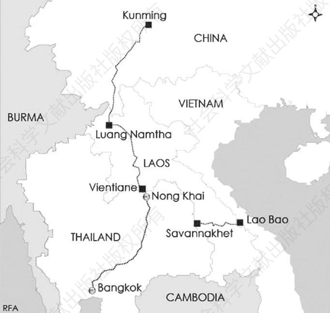 图4 中国与周边国家的海陆运输网络示意