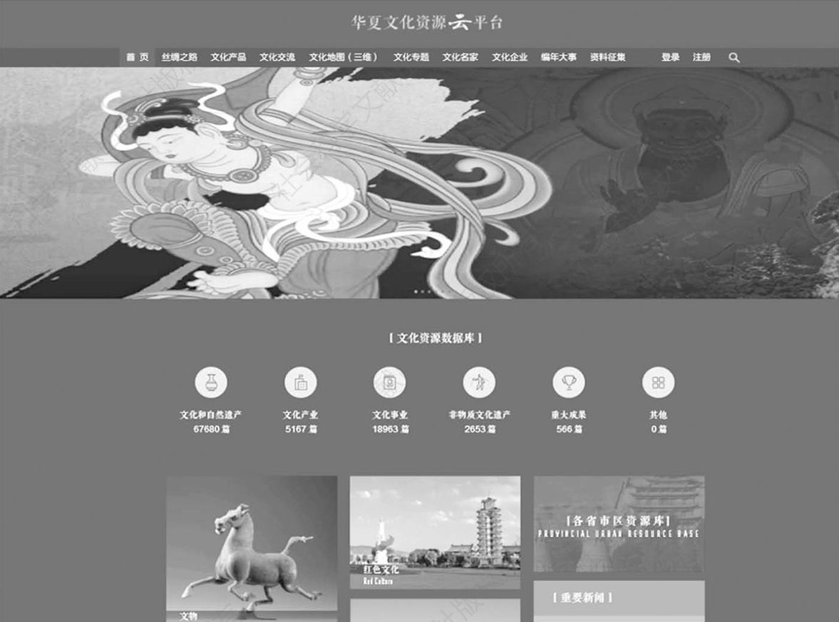 图2 华夏文化资源云平台首页截图
