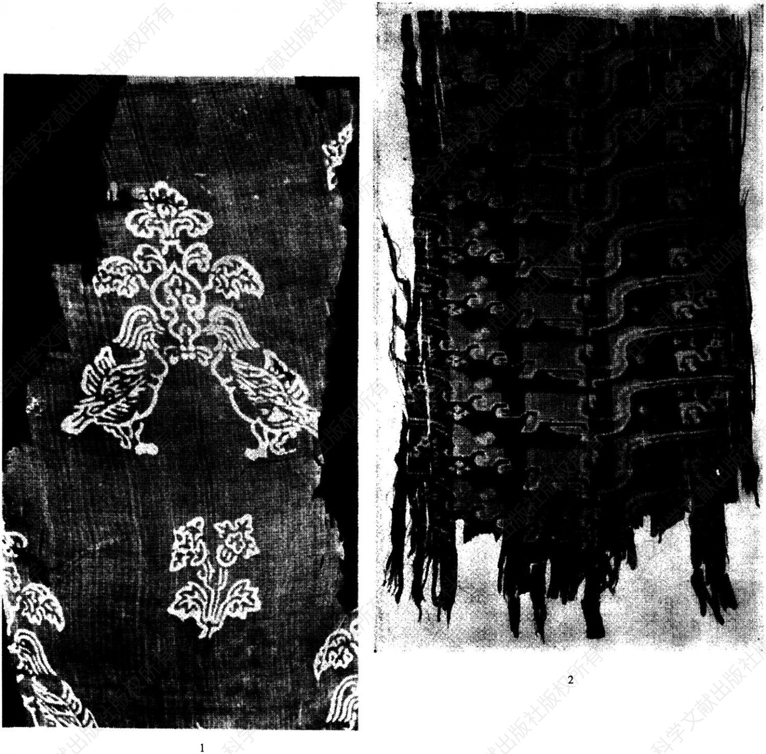 图版4-17 新疆吐鲁番出土的古代丝绸（六）