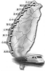 图5-11 台湾高铁线路