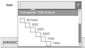 图2-3 “框架：1996科学”下的年份