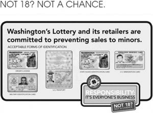 图5 华盛顿州禁止未成年人购买彩票的标语