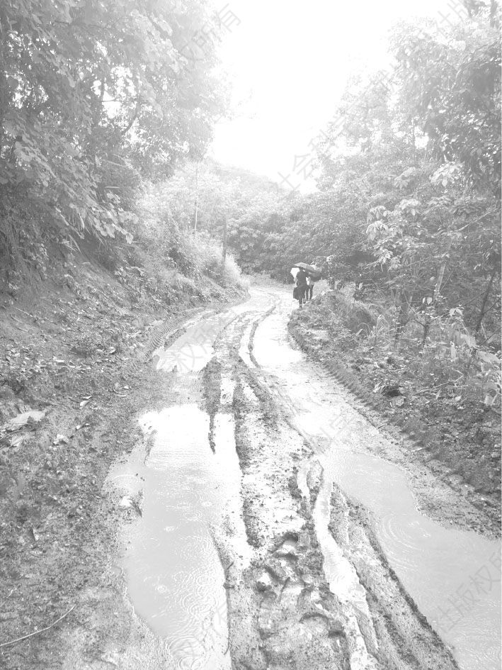 图2 村寨泥泞的小路