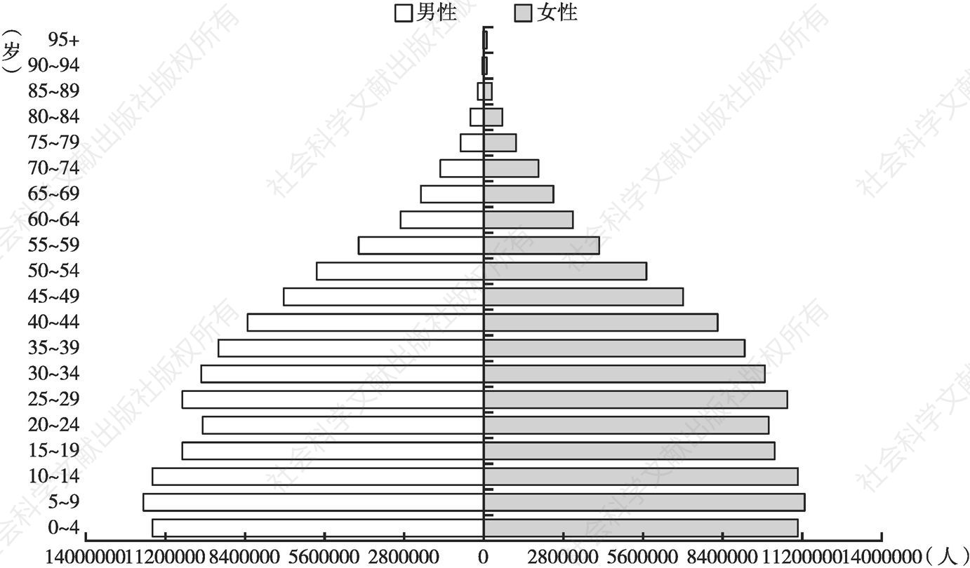 图1-1 印尼人口结构金字塔