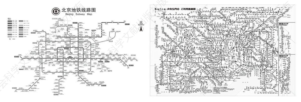 Figure 9 Beijing Subway Map (Left) and Tokyo Bay Subway Map (Right)