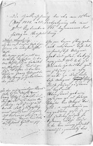在普拉斯地方行政当局缔结的德语—捷克语租赁议定书之对1833年9月11日开始的诉讼程序于1834年5月15日作的续页（1834年5月15日）
