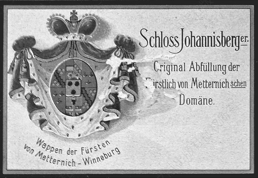 1819年的原始标签（1819年3月2日梅特涅在维也纳向约翰尼斯贝格管理局提交）