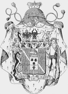 1814年时写有族语“力量蕴自法理”的梅特涅家族的侯爵族徽纹章