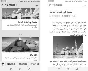 图5-5 智能手机微信应用中浏览阿拉伯语学习资源界面