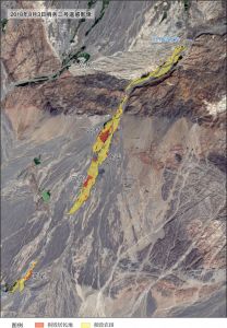 图3 新疆哈密暴雨—洪水灾害遥感监测（灾后2018年8月3日哨兵二号遥感影像）