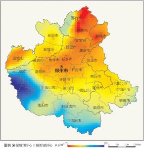 图3 2017年遥感监测中原城市群PM2.5年平均浓度分布