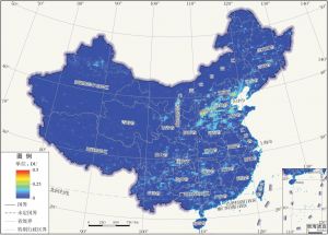 图9 2018年卫星遥感监测中国大气SO2柱浓度分布