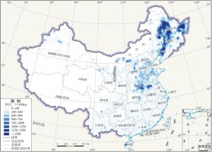 图11 2015年中国秸秆焚烧点密度分布