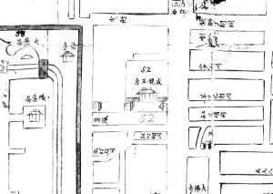 图4 现藏大英图书馆内的乾隆年间的《北京内城图》（乾隆年间）中的诚亲王府与草场遗存