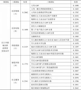 表3 长江中游城市群高质量发展水平评价指标权重