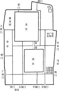 图7 东汉雒阳城平面示意图