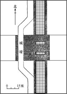 图3 章城门及门外城壕平面示意图