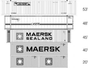 图4 北美铁路集装箱尺寸