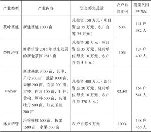 表2-3 2017年璞岭村脱贫攻坚产业发展规划