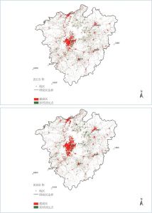自然发展情景的城市化进程（2015年和2020年）