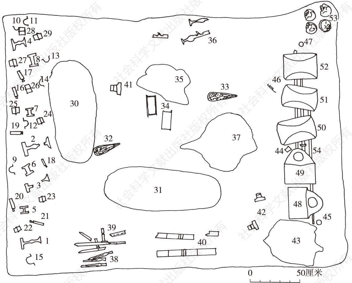 图1 河南永城保安山M2K1底部出土器物图