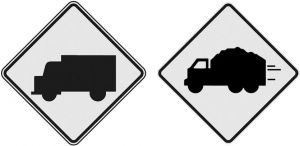 图1 美国和加拿大注意货车标志