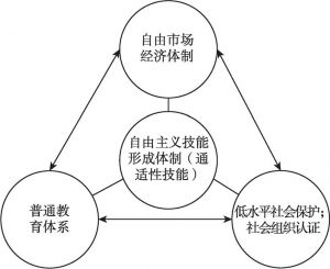 图2-3 自由主义技能形成体制下的配套性制度安排