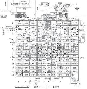 图0-7 唐长安城平面图（八世纪前半期）