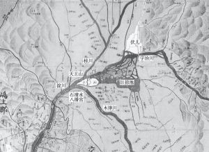 图3-2 桂川、宇治川位置地形图