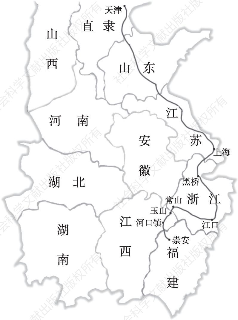 图4-3 武夷茶崇安—天津路线