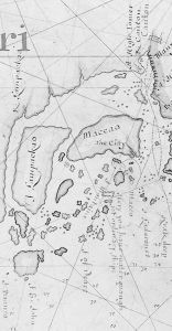 图5 东印度公司索顿所绘华南沿海图局部，1701年