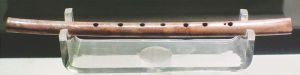 图2-9 贾湖遗址距今8700～8200年的七音骨笛（摄于河南省博物院）