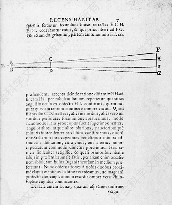 在《星际使者》中，伽利略介绍望远镜的篇幅几乎未超过一页。与开普勒不同，他从来没有深入研究过光学理论。