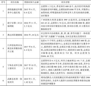 表8-7 国家开发银行养老项目贷款部分案例