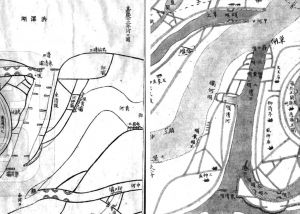 图1 嘉庆十三年河口图（左）与道光六年河口图（右）
