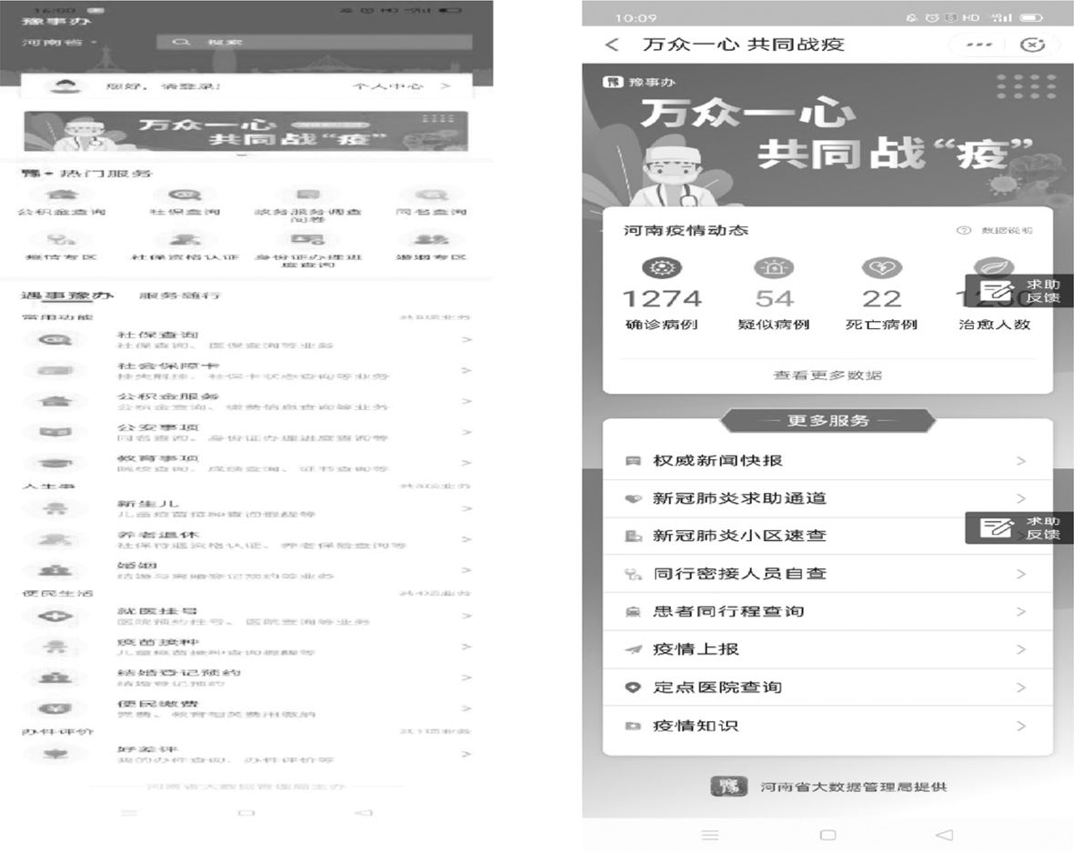 图2 豫事办“疫情专区”