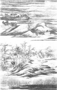 图4 董源《寒林重汀图》，立轴绢本，181.5cm×116.5cm