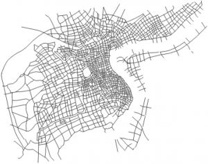图1 1947年上海市街道数字化结果