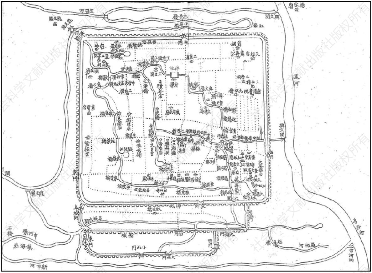 图4-1 清代后期山阳文渠水系图