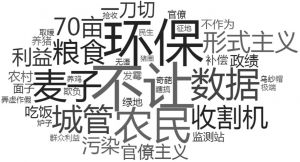 图3 上蔡县“手割小麦防污染”事件网民评论高频词