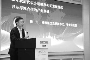 杨川介绍横琴相关发展情况以及琴澳合作的产业基础
