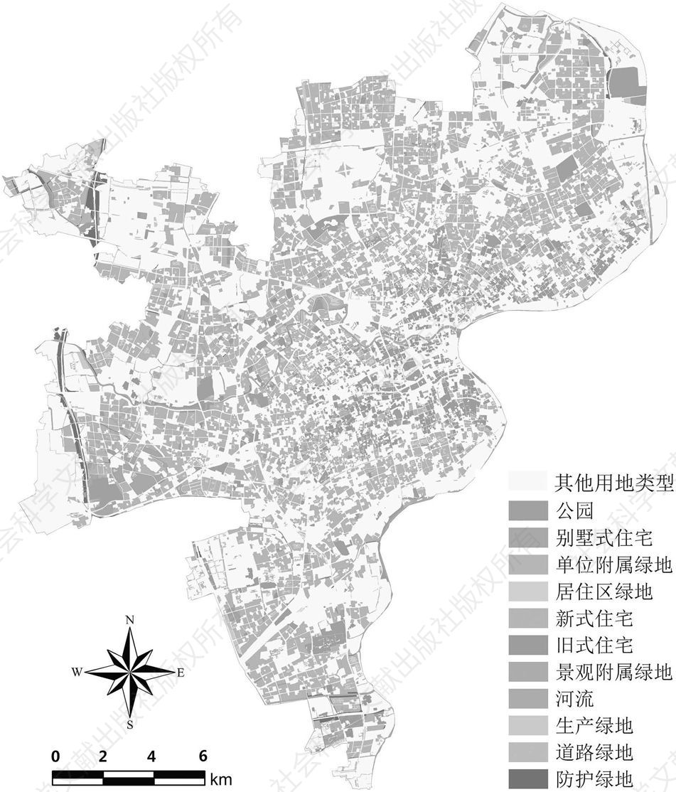 图5 上海市中心城区部分土地利用数据