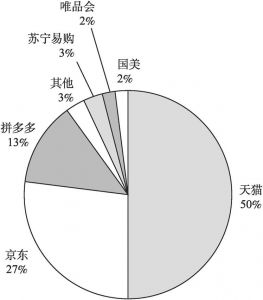 图6-1 2019年中国网络零售网站市场占有率