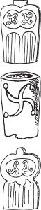 维京人使用的剑柄上刻有不同变体的万字符号