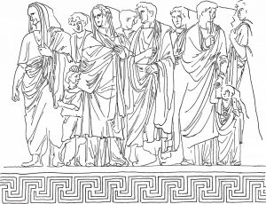 祝圣仪式的行列。奥古斯都和平祭坛局部，万字回形纹装饰带。公元前13～前9年。罗马