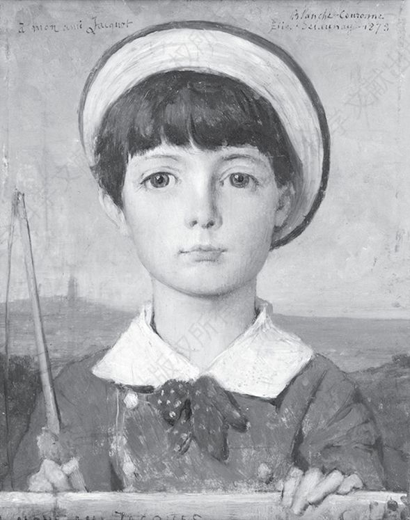 热纳维耶芙的儿子雅克·比才六岁时的肖像，由她的朋友埃利·德洛奈所画，他对母亲有强烈的依赖，母亲对他却无动于衷