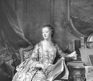 蓬帕杜伯爵夫人，拉·图尔的粉彩画（细节）