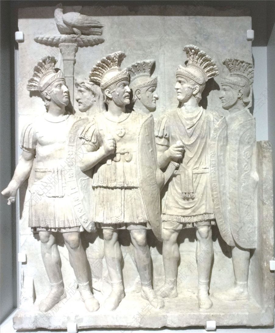 公元1世纪浮雕中描绘的罗马禁卫军