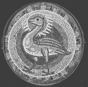 图7.1 罗马圣彼得大教堂（4世纪）中一幅圆形马赛克镶嵌画中的凤凰